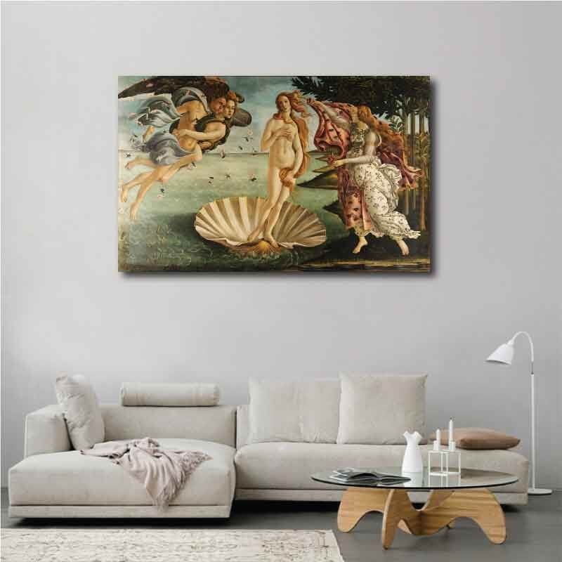 Πίνακας σε καμβά Sandro Botticelli - The Birth of Venus - 1485 112x70 Τελαρωμένος καμβάς σε ξύλο με πάχος 2cm
