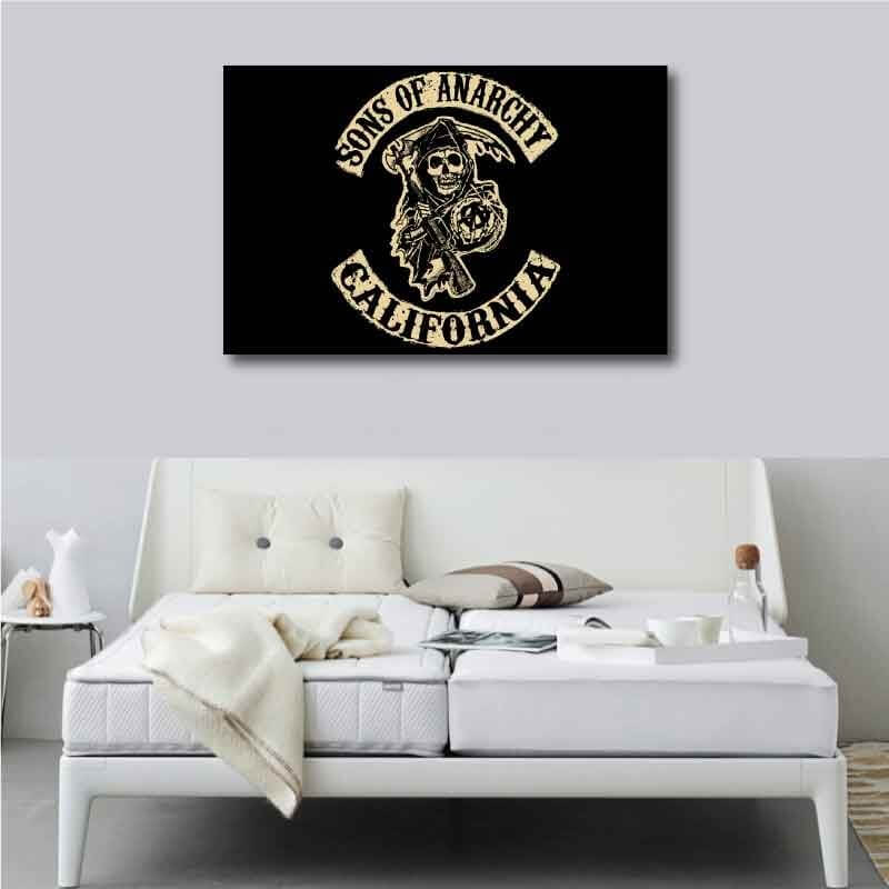 Πίνακας σε καμβά Sons of Anarchy Logo 108x70 Τελαρωμένος καμβάς σε ξύλο με πάχος 2cm