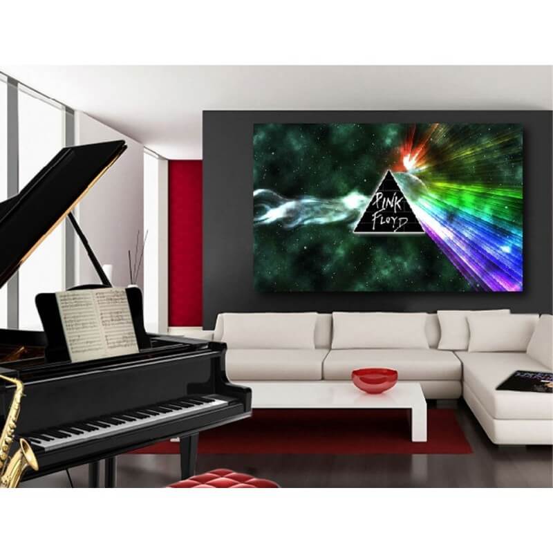 Πίνακας σε καμβά των Pink FLoyd Green Triangle 40x60 Τελαρωμένος καμβάς σε ξύλο με πάχος 2cm