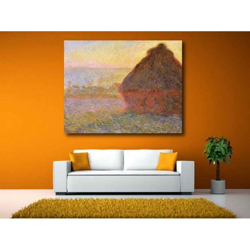 Πίνακας σε καμβά του Claude Monet Graystaks 80x120 Τελαρωμένος καμβάς σε ξύλο με πάχος 2cm