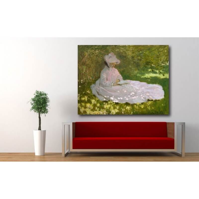 Πίνακας σε καμβά του Claude Monet Springtime 30x45 Τελαρωμένος καμβάς σε ξύλο με πάχος 2cm