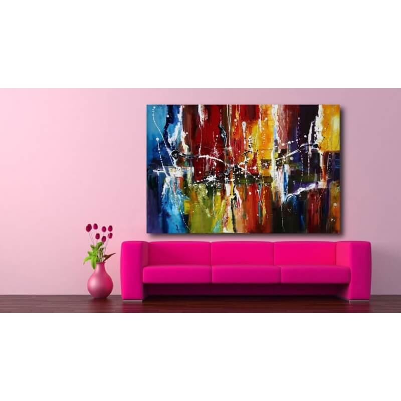 Πίνακας σε καμβά του Pollock 100x150 Τελαρωμένος καμβάς σε ξύλο με πάχος 2cm