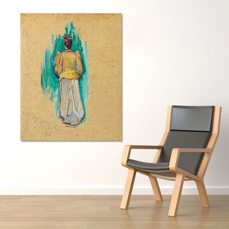 Πίνακας σε καμβά Toulouse Lautrec - La Promeneuse 30x38 Τελαρωμένος καμβάς σε ξύλο με πάχος 2cm