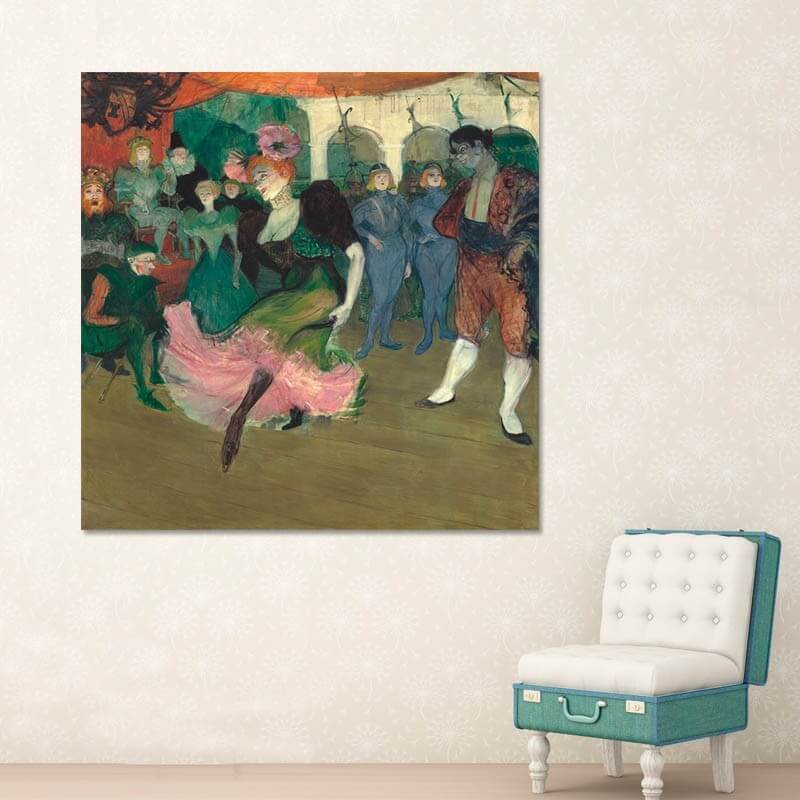 Πίνακας σε καμβά Toulouse Lautrec - Marcelle Lender Dancing the Bolero in Chilpéric 120x120 Τελαρωμένος καμβάς σε ξύλο με πάχος 2cm