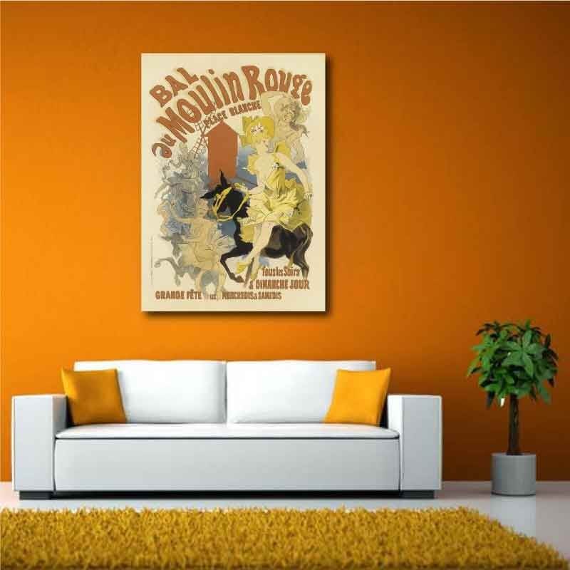 Πίνακας σε καμβά Toulouse Loutrec - Moulin Rouge Poster 120x169 Τελαρωμένος καμβάς σε ξύλο με πάχος 2cm