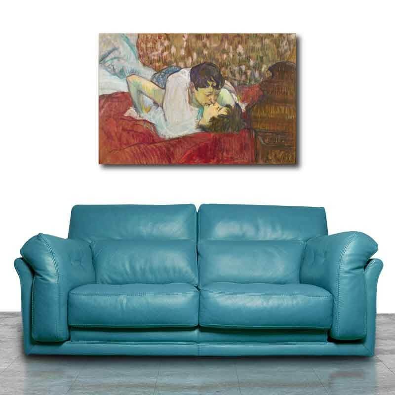 Πίνακας σε καμβά Toulouse Loutrec - The Kiss 61x40 Τελαρωμένος καμβάς σε ξύλο με πάχος 2cm