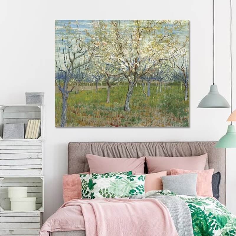 Πίνακας σε καμβά Van Gogh - De roze boomgaard 126x100 Τελαρωμένος καμβάς σε ξύλο με πάχος 2cm