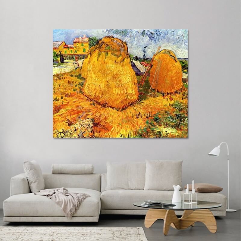 Πίνακας σε καμβά Van Gogh - Haystacks in Provence