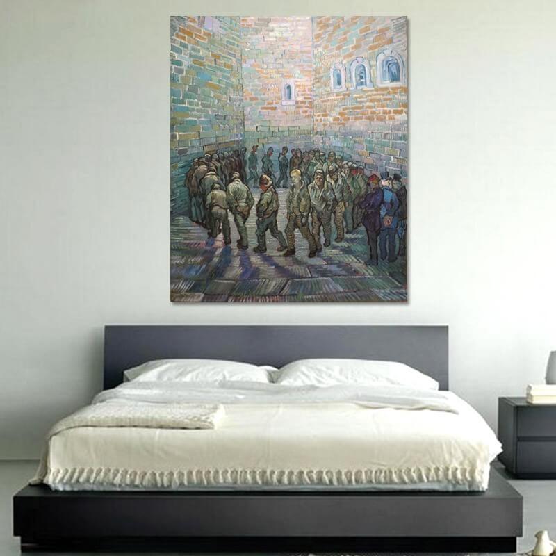 Πίνακας σε καμβά Van Gogh - Prisoners Exercising 80x97 Τελαρωμένος καμβάς σε ξύλο με πάχος 2cm