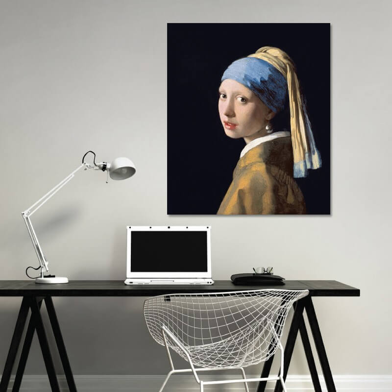 Πίνακας σε καμβά Vermeer - Girl with a Pearl Earring 60x71 Τελαρωμένος καμβάς σε ξύλο με πάχος 2cm