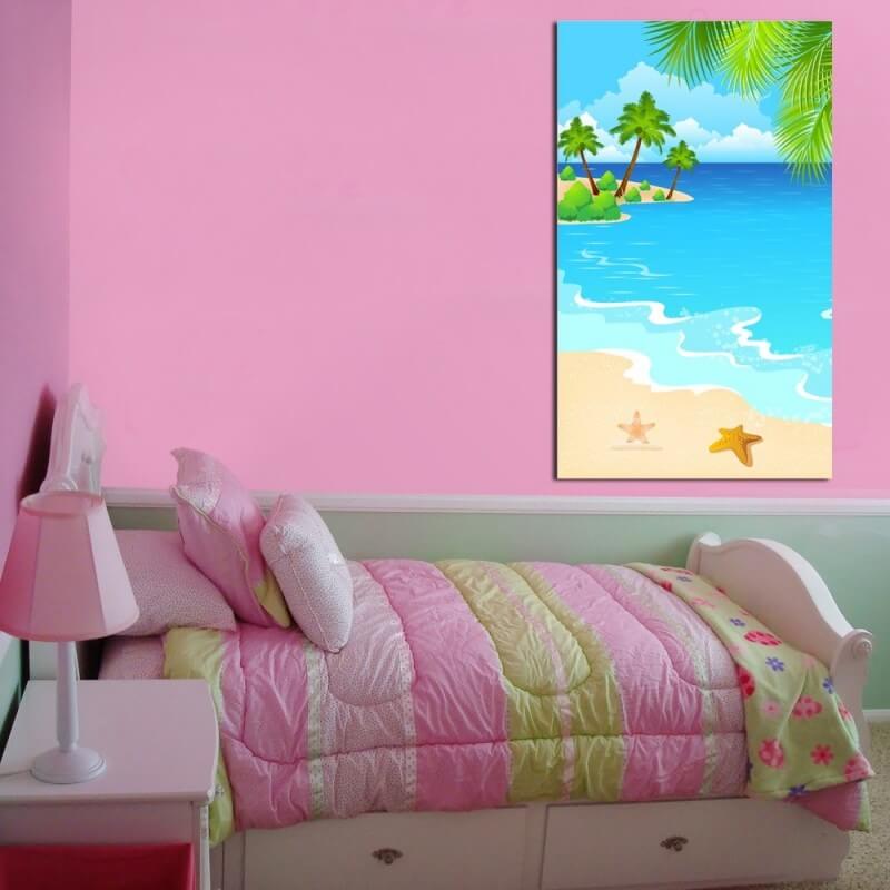 Πίνακας σε καμβά ζωγραφιά με παραλία