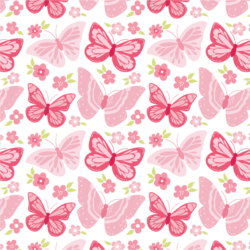 Ταπετσαρία Ροζ πεταλούδες