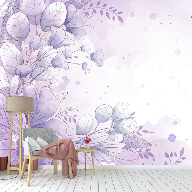 Ταπετσαρία τοίχου Purple floral