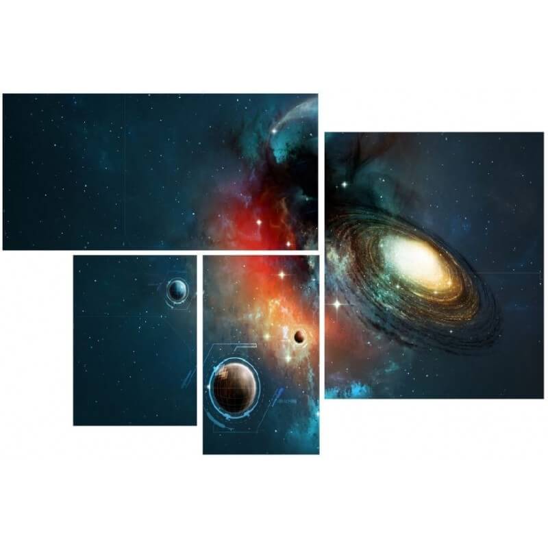 Τετράπτυχος πίνακας σε καμβά Γαλαξίας