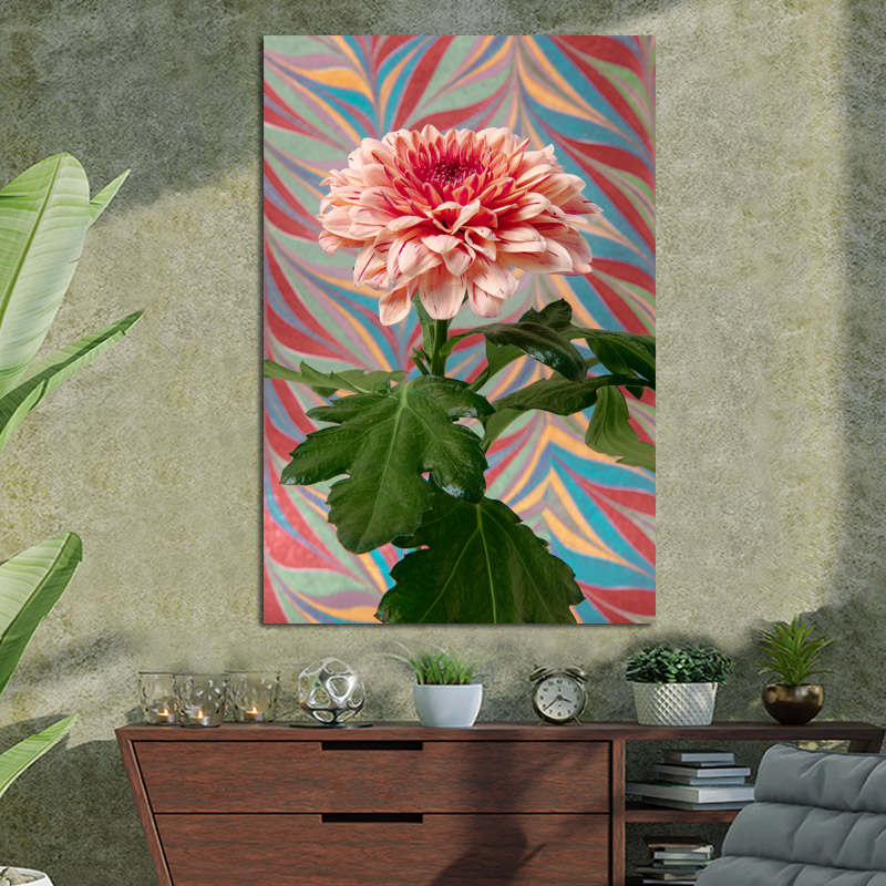 Πίνακας σε καμβά pink flower colourful background 100x67 Τελαρωμένος καμβάς σε ξύλο με πάχος 2cm
