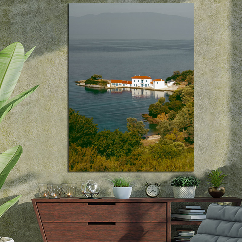 Πίνακας σε καμβά Πήλιο Παραθαλάσσια 70x100 Τελαρωμένος καμβάς σε ξύλο με πάχος 2cm