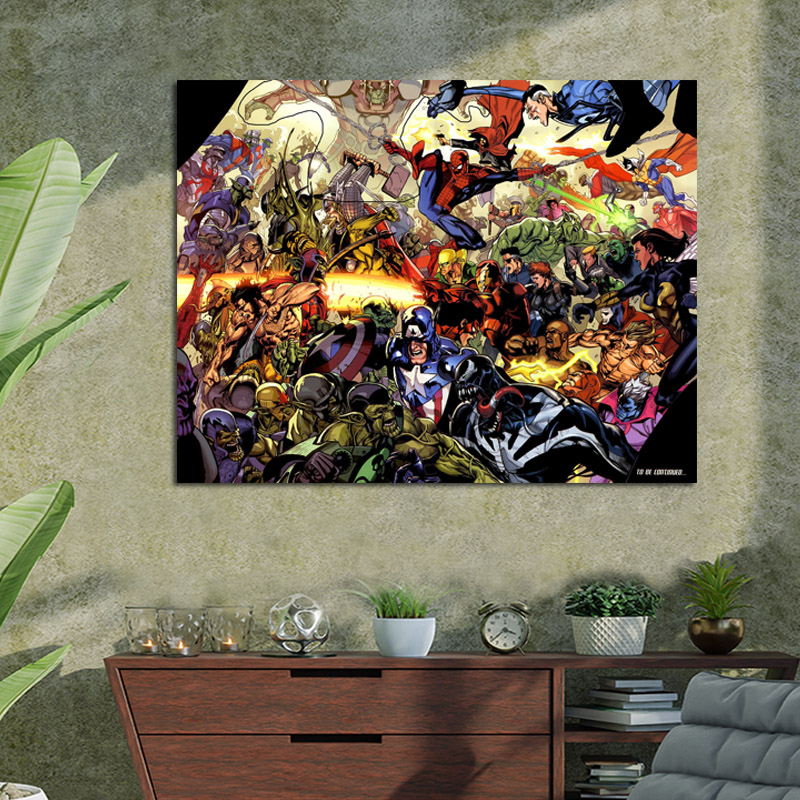 Πίνακας σε καμβά Marvel Comics 130x101 Τελαρωμένος καμβάς σε ξύλο με πάχος 2cm