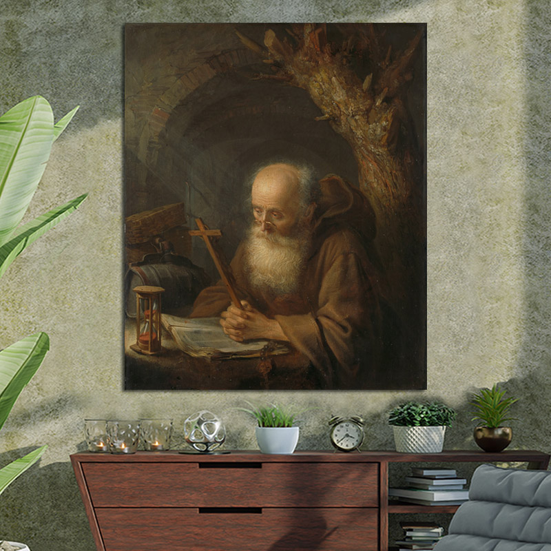 Πίνακας σε καμβά A hermit by Gerrit Maes 82x100 Τελαρωμένος καμβάς σε ξύλο με πάχος 2cm