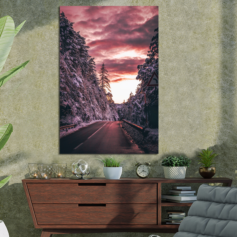 Πίνακας σε καμβά Winter Sunset 100x150 Τελαρωμένος καμβάς σε ξύλο με πάχος 2cm
