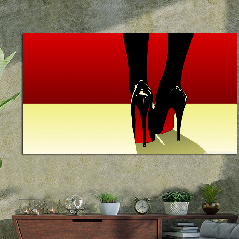 Πίνακας σε καμβά Pop Art High heels 120x67 Τελαρωμένος καμβάς σε ξύλο με πάχος 2cm