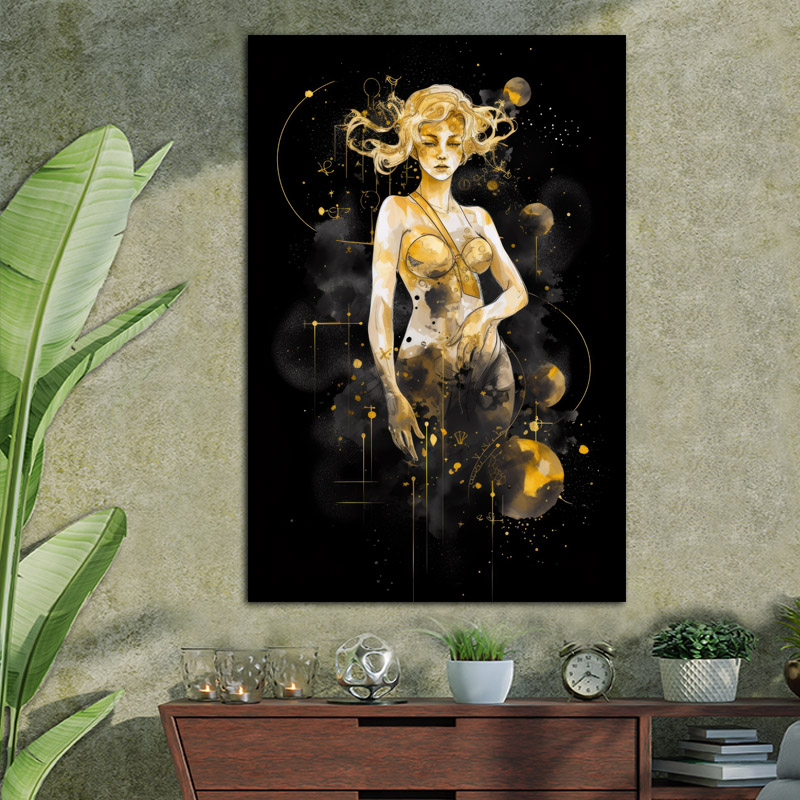 Πίνακας σε καμβά Galaxy woman 100x150 Τελαρωμένος καμβάς σε ξύλο με πάχος 2cm