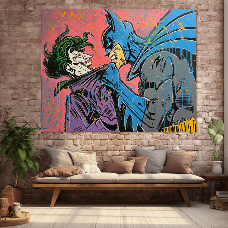 BATMAN VS JOKER 114x90 Τελαρωμένος καμβάς σε ξύλο με πάχος 2cm