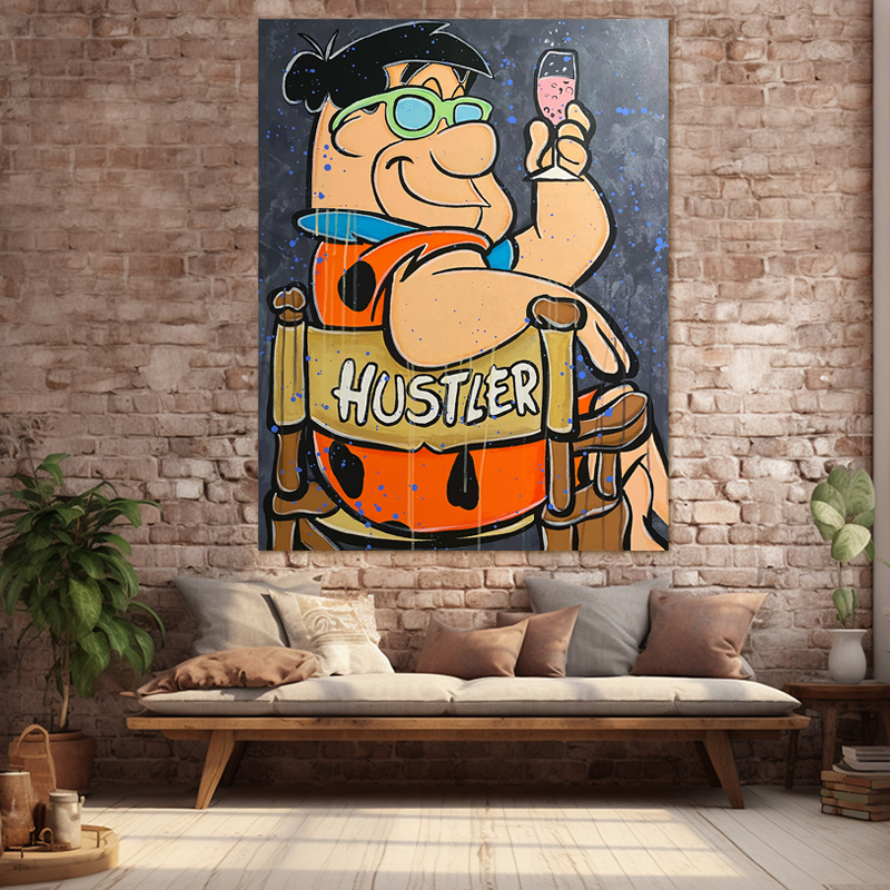 FLINSTONE HUSTLER 45x58 Τελαρωμένος καμβάς σε ξύλο με πάχος 2cm