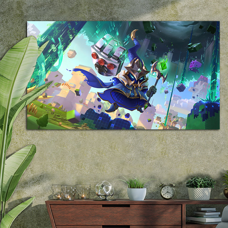Πίνακας σε καμβά με Battle boss Veigar league of legends Art 160x90 Τελαρωμένος καμβάς σε ξύλο με πάχος 2cm