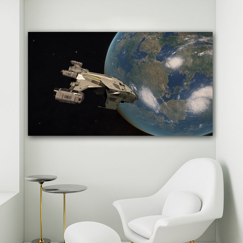 Πίνακας σε καμβά Πτήση προς τη Γη 177x100 Τελαρωμένος καμβάς σε ξύλο με πάχος 2cm