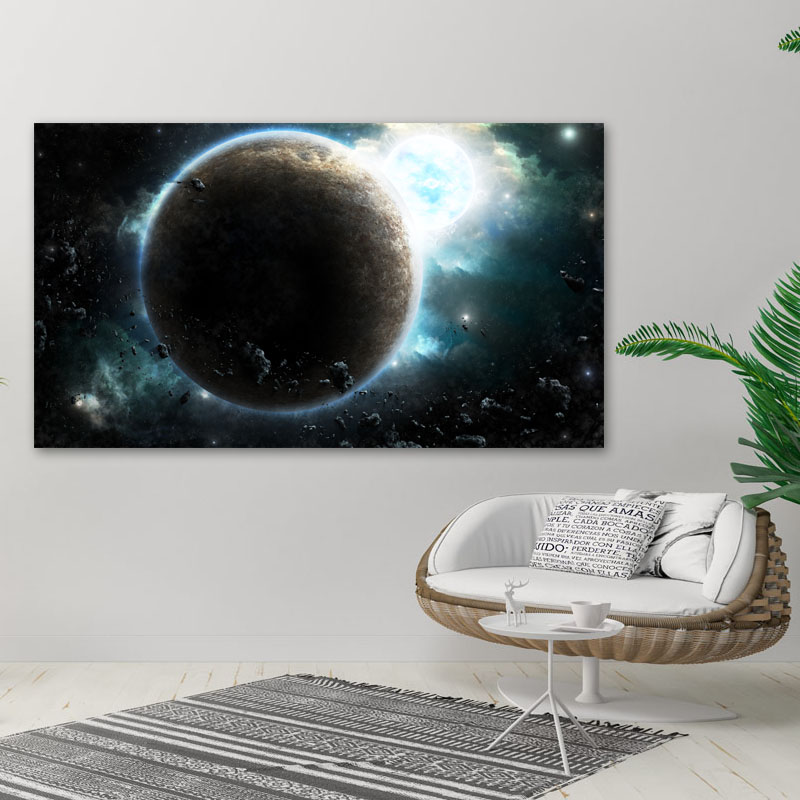 Πίνακας σε καμβά Σκοτεινός Πλανήτης 175x100 Τελαρωμένος καμβάς σε ξύλο με πάχος 2cm