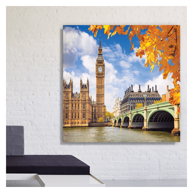 Πίνακας σε καμβά με το Big Ben 160x160 Τελαρωμένος καμβάς σε ξύλο με πάχος 2cm
