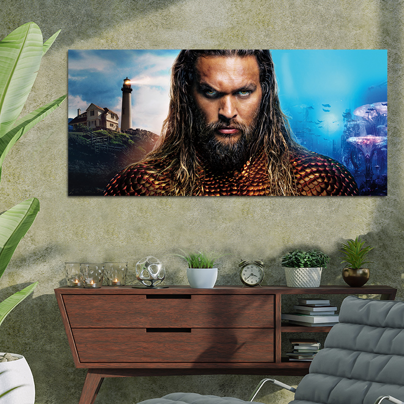 Πίνακας με Aquaman movie 1 109x50 Τελαρωμένος καμβάς σε ξύλο με πάχος 2cm