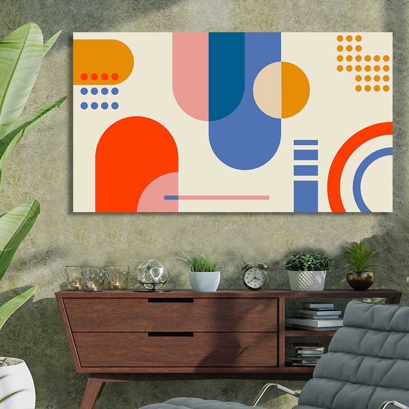 Πίνακας με Colorful geometry 90x160 Τελαρωμένος καμβάς σε ξύλο με πάχος 2cm