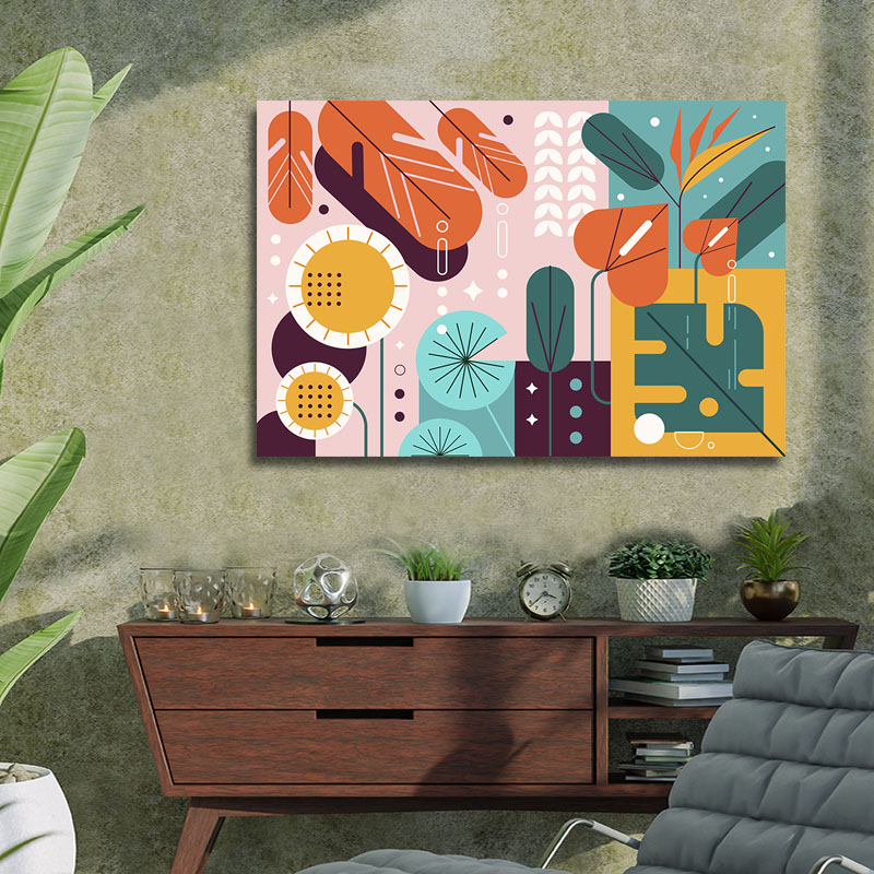Πίνακας με Geometric Nature 110x164 Τελαρωμένος καμβάς σε ξύλο με πάχος 2cm