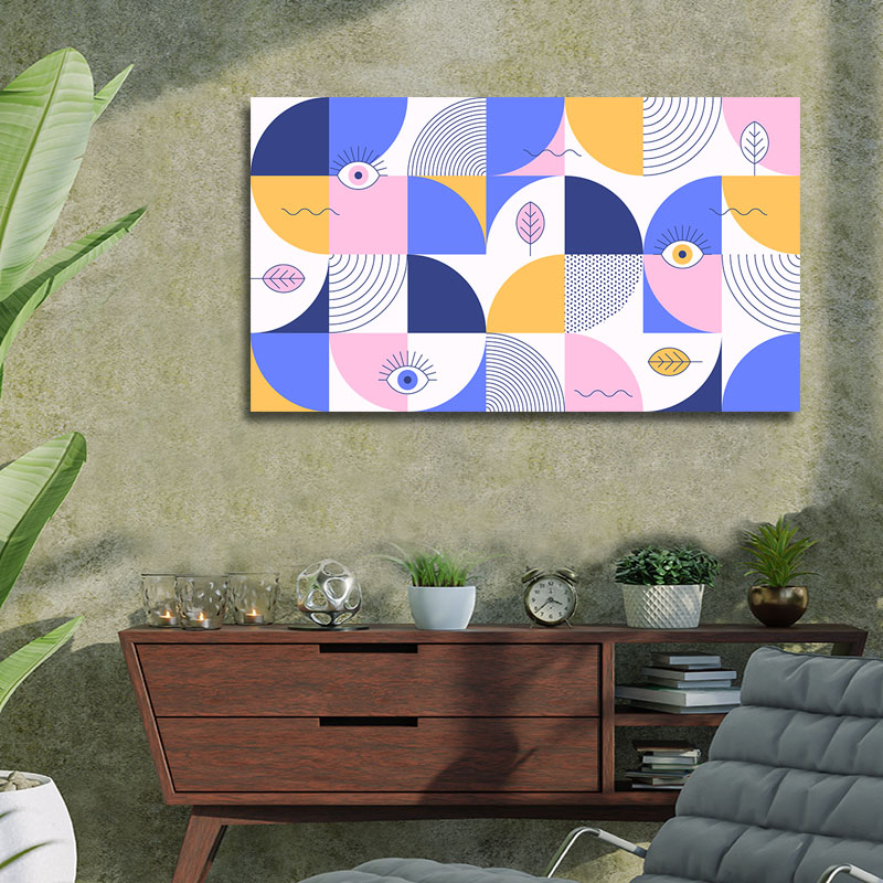 Πίανκας με Pastel Mosaic 50x88 Τελαρωμένος καμβάς σε ξύλο με πάχος 2cm