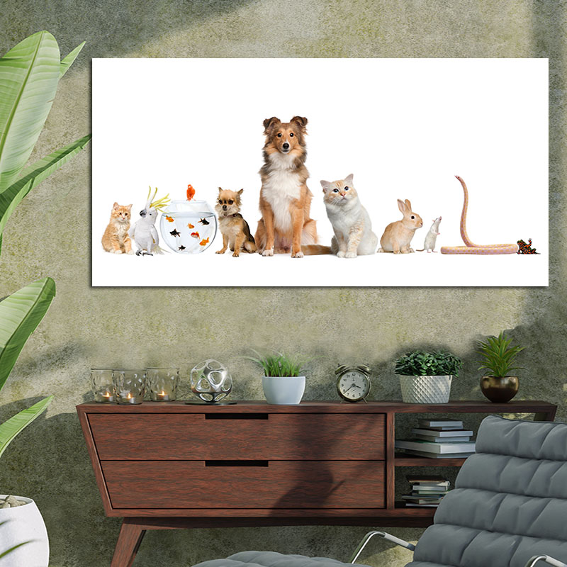 Πίνακας με Animal Family 120x60 Τελαρωμένος καμβάς σε ξύλο με πάχος 2cm