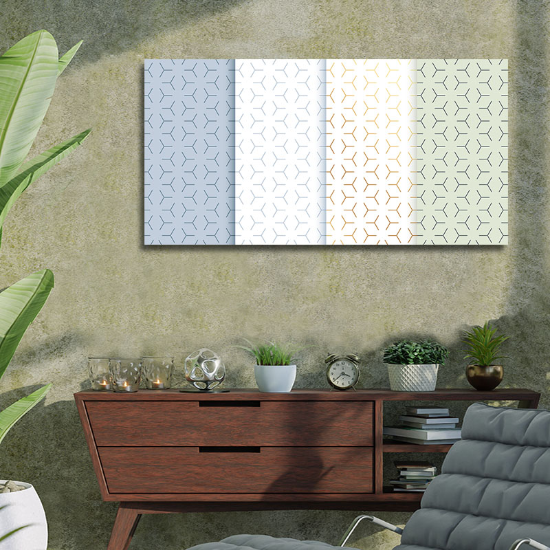 Πίνακας με Four mnimalist patterns 156x80 Τελαρωμένος καμβάς σε ξύλο με πάχος 2cm