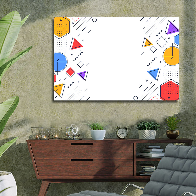Πίνακας με Flat design geometric 135x90 Τελαρωμένος καμβάς σε ξύλο με πάχος 2cm