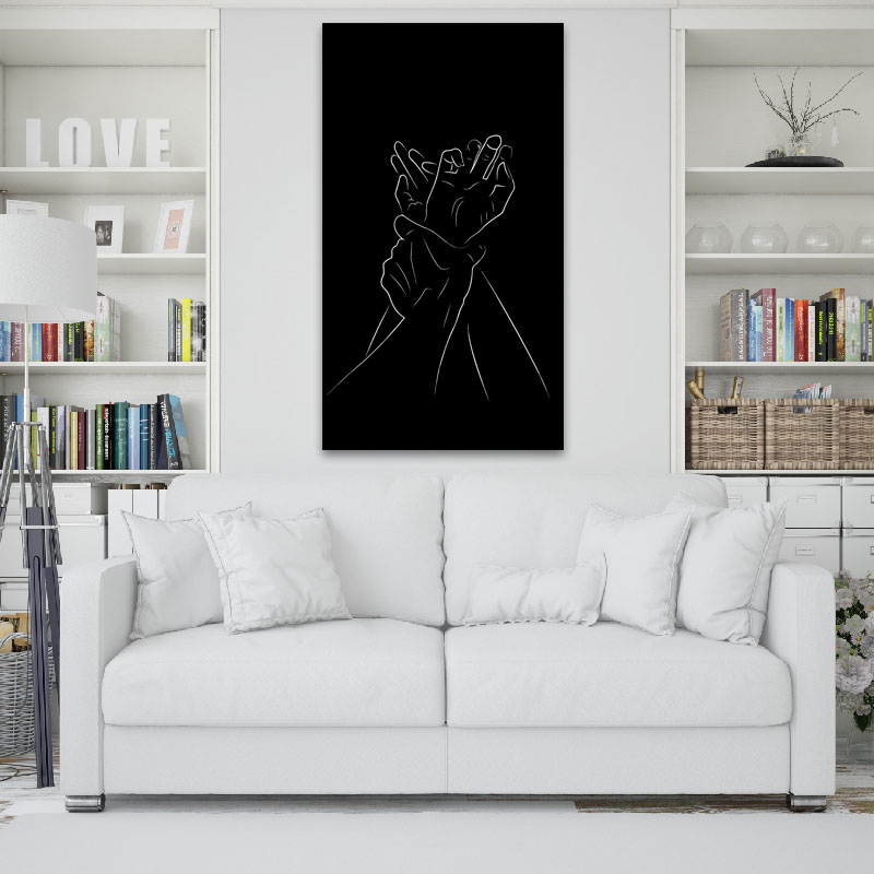 Πίνακας σε καμβά Line Art Tangled Arms 90x160 Τελαρωμένος καμβάς σε ξύλο με πάχος 2cm
