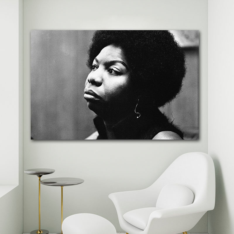 Πίνακας σε καμβά Nina Simone 123x80 Τελαρωμένος καμβάς σε ξύλο με πάχος 2cm