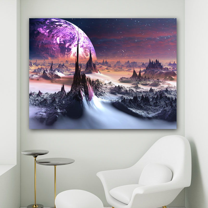 Πίνακας σε καμβά Space Landscape 106x80 Τελαρωμένος καμβάς σε ξύλο με πάχος 2cm