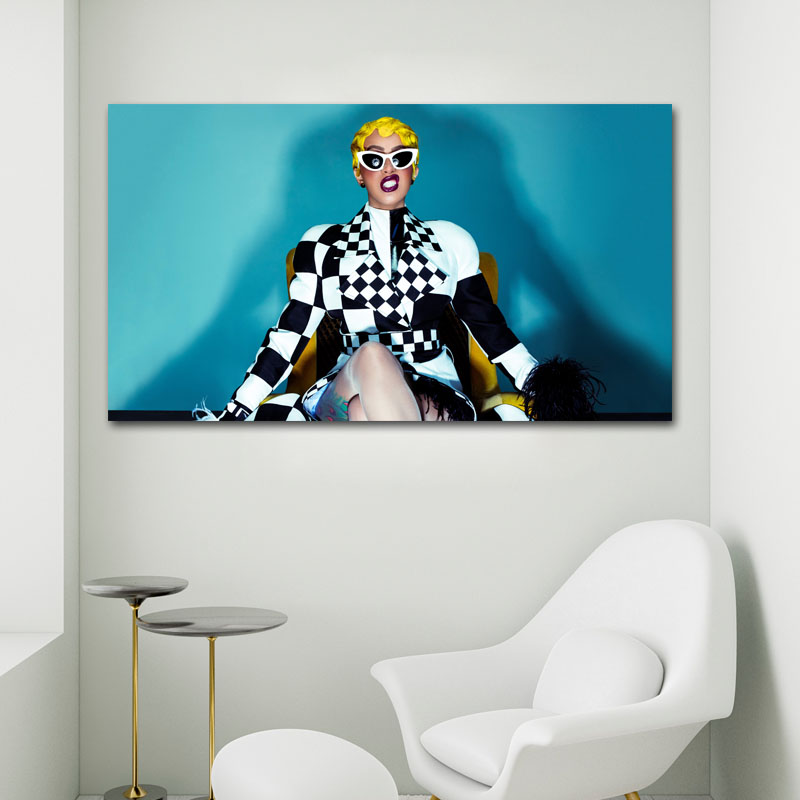 Πίνακας σε καμβά Cardi B 177x100 Τελαρωμένος καμβάς σε ξύλο με πάχος 2cm