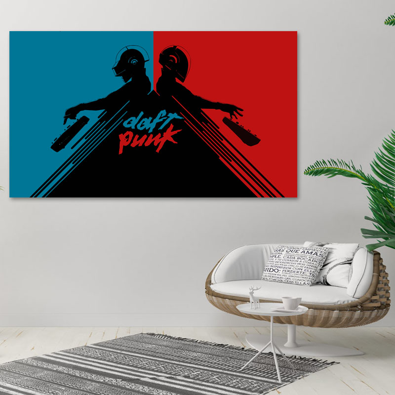 Πίνακας σε καμβά Daft Punk 2 190x110 Τελαρωμένος καμβάς σε ξύλο με πάχος 2cm