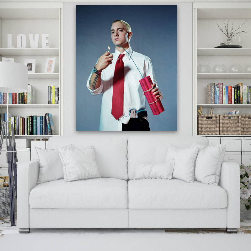 Πίνακας σε καμβά Eminem 5 100x124 Τελαρωμένος καμβάς σε ξύλο με πάχος 2cm
