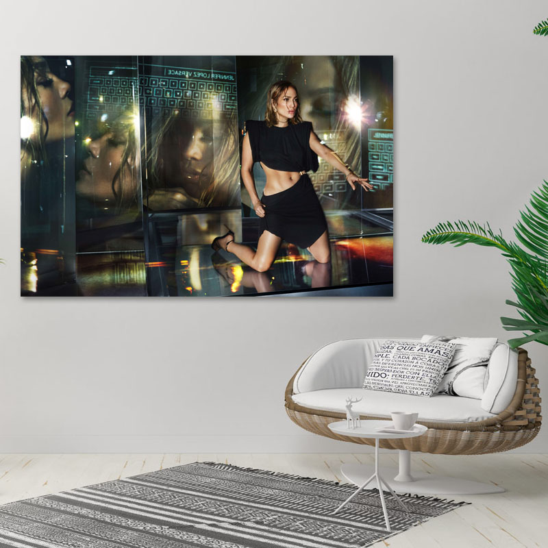 Πίνακας σε καμβά Jennifer Lopez 123x80 Τελαρωμένος καμβάς σε ξύλο με πάχος 2cm