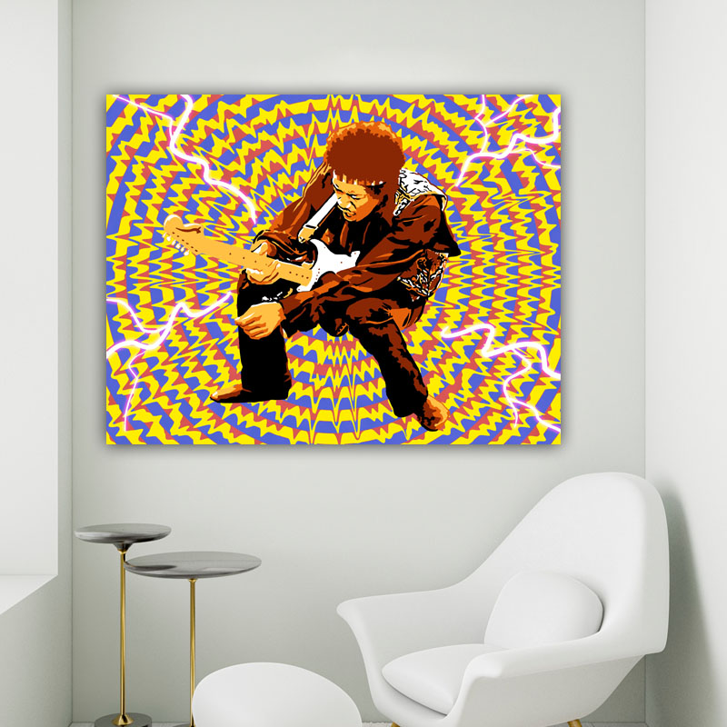 Πίνακας σε καμβά Jimi Hendrix 130x100 Τελαρωμένος καμβάς σε ξύλο με πάχος 2cm