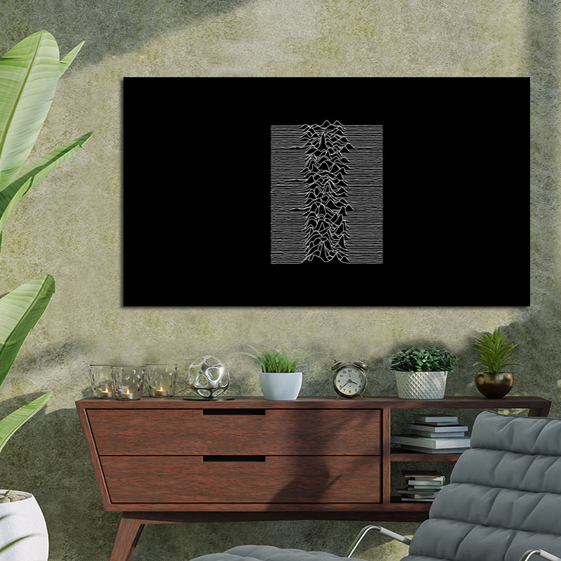 Πίνακας σε καμβά Joy Division Unknown Pleasures 106x60 Τελαρωμένος καμβάς σε ξύλο με πάχος 2cm