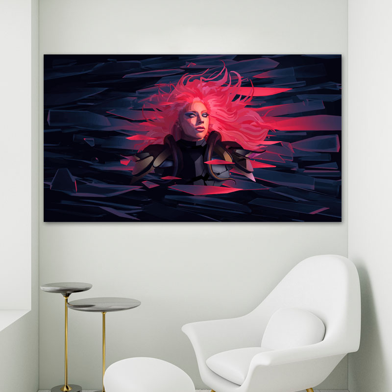Πίνακας σε καμβά Lady Gaga Chromatica 89x50 Τελαρωμένος καμβάς σε ξύλο με πάχος 2cm