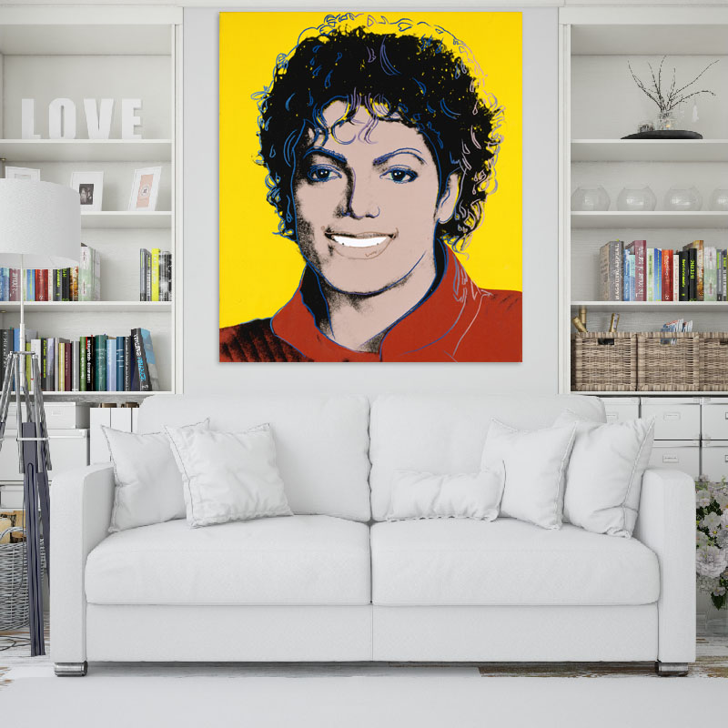 Πίνακας σε καμβά Michael Jackson by Andy Warhol 120x138 Τελαρωμένος καμβάς σε ξύλο με πάχος 2cm