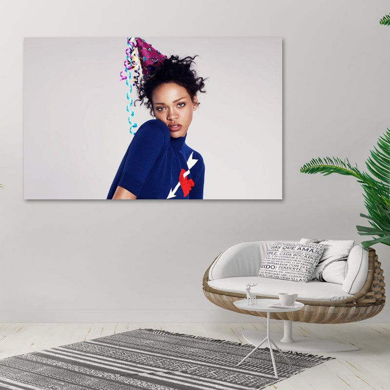 Πίνακας σε καμβά Rihanna 4 112x70 Τελαρωμένος καμβάς σε ξύλο με πάχος 2cm